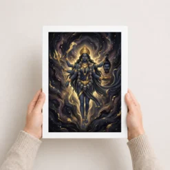 kali durga energy fierce divine feminine dark gold art 23 white 3