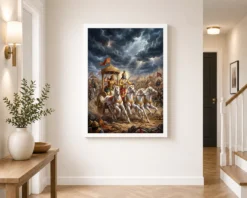 krishna arjuna mahabharata kurukshetra chariot epic art 20 white 2