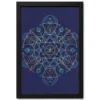 krishna geometric mandala blue gold sacred geometry art 07 black main