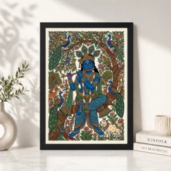 krishna gond art colorful nature patterns tribal art 18 black 4