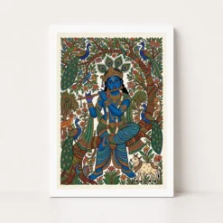 krishna gond art colorful nature patterns tribal art 18 white main