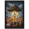 krishna govardhan mountain lifting divine scene epic art 09 black main