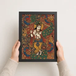 Krishna Kalamkari Peacock Motif Andhra Traditional Art Photo Frame 15 krishna kalamkari peacock motif andhra traditional art 13 black 3