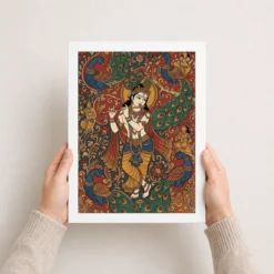 Krishna Kalamkari Peacock Motif Andhra Traditional Art Photo Frame 12 krishna kalamkari peacock motif andhra traditional art 13 white 3