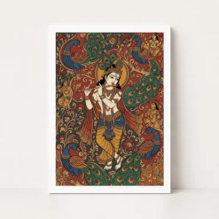 Krishna Kalamkari Peacock Motif Andhra Traditional Art Photo Frame 10 krishna kalamkari peacock motif andhra traditional art 13 white main
