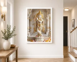 krishna marble temple sculpture white gold classical art 21 white 2