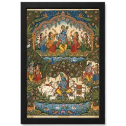 Krishna Pattachitra Odisha Folk Art Nature Pattern Photo Frame