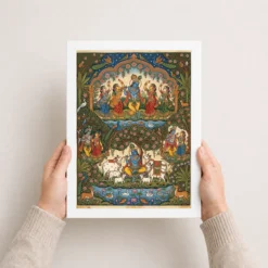krishna pattachitra odisha folk art nature pattern 24 white 3