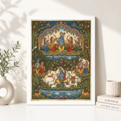 Alternative view of Krishna Pattachitra Odisha Folk Art Nature Pattern Photo Frame
