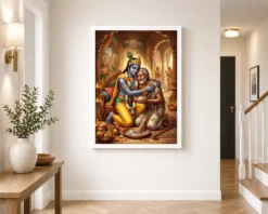 krishna sudama friendship devotional golden traditional art 19 white 2