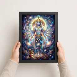 Krishna Vishwaroop Cosmic Form Universe Epic Spiritual Art Photo Frame 11 krishna vishwaroop cosmic form universe epic spiritual art 15 black 3