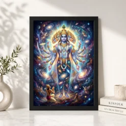Alternative view of Krishna Vishwaroop Cosmic Form Universe Epic Spiritual Art Photo Frame