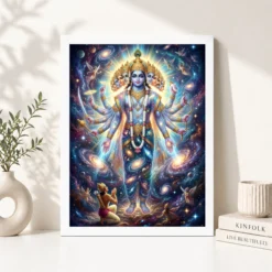 Krishna Vishwaroop Cosmic Form Universe Epic Spiritual Art Photo Frame 12 krishna vishwaroop cosmic form universe epic spiritual art 15 white 4