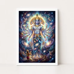 Krishna Vishwaroop Cosmic Form Universe Epic Spiritual Art Photo Frame 13 krishna vishwaroop cosmic form universe epic spiritual art 15 white main