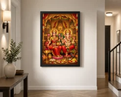 lakshmi ganesh diwali puja gold red auspicious festive art 06 black 2