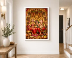 lakshmi ganesh diwali puja gold red auspicious festive art 06 white 2