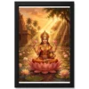 Lakshmi Golden Hour Lotus Pond Orange Gold Divine Art Photo Frame