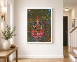 lakshmi gond tribal peacock nature vibrant colorful art 20 white 2