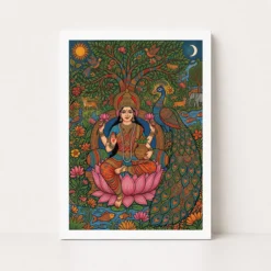 lakshmi gond tribal peacock nature vibrant colorful art 20 white main