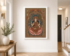 Lakshmi Kalamkari Andhra Traditional Earthy Folk Art Photo Frame 14 lakshmi kalamkari andhra traditional earthy folk art 14 white 2