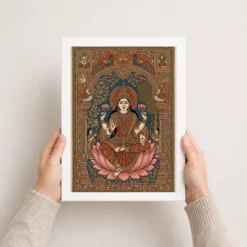 Lakshmi Kalamkari Andhra Traditional Earthy Folk Art Photo Frame 15 lakshmi kalamkari andhra traditional earthy folk art 14 white 3