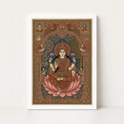 Lakshmi Kalamkari Andhra Traditional Earthy Folk Art Photo Frame 13 lakshmi kalamkari andhra traditional earthy folk art 14 white main
