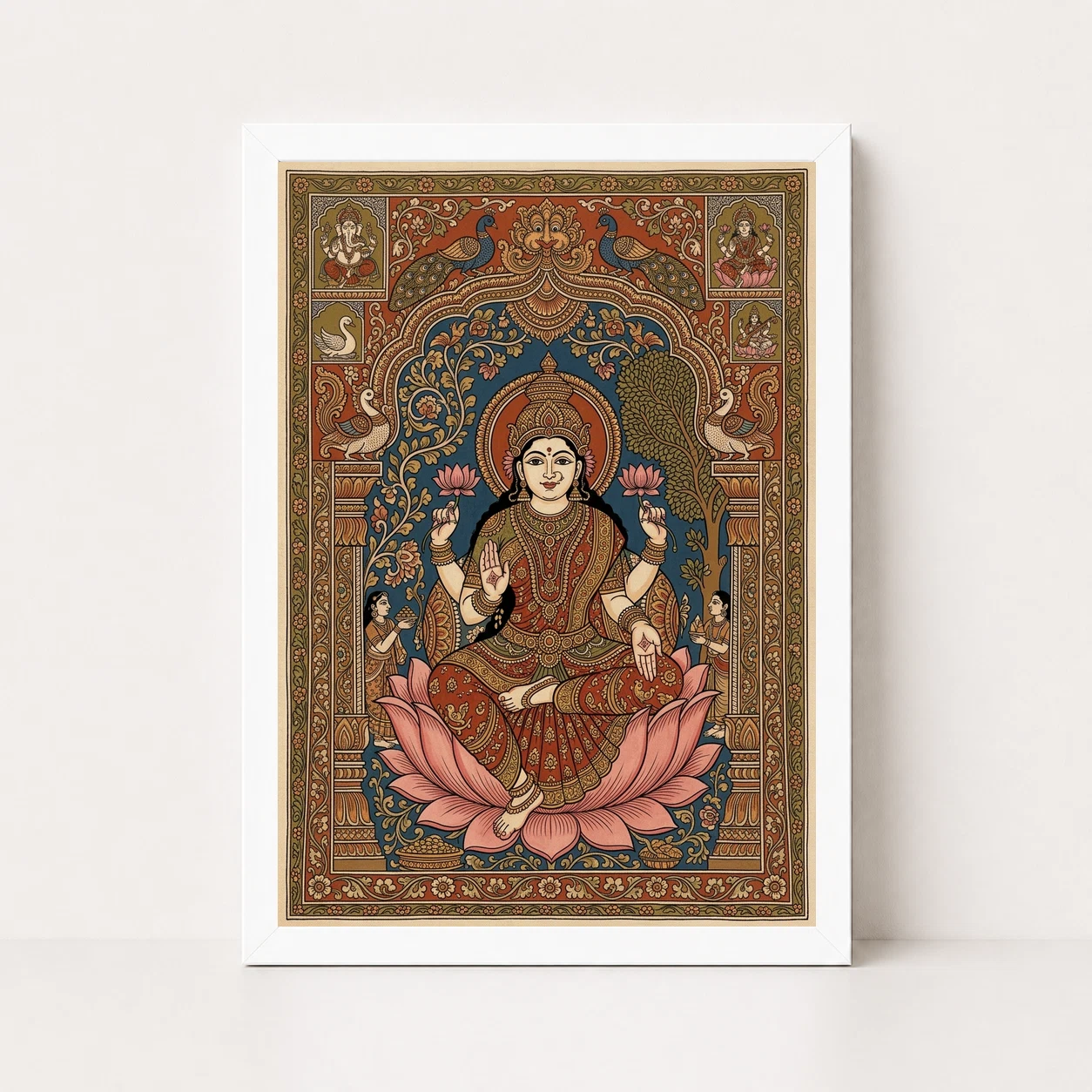 Lakshmi Kalamkari Andhra Traditional Earthy Folk Art Photo Frame 6 Lakshmi Kalamkari Andhra Traditional Earthy Folk Art Photo Frame - Image 6