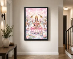 lakshmi lotus white elephants watercolor serene divine art 12 black 2