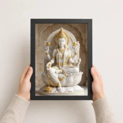 lakshmi marble sculpture white gold divine classical art 22 black 3