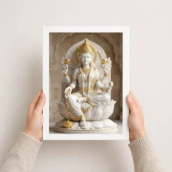 lakshmi marble sculpture white gold divine classical art 22 white 3
