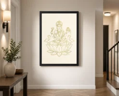 Lakshmi Minimalist Line Art Gold Cream Luxury Modern Art Photo Frame 14 lakshmi minimalist line art gold cream luxury modern art 25 black 2