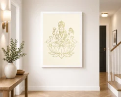 Lakshmi Minimalist Line Art Gold Cream Luxury Modern Art Photo Frame 11 lakshmi minimalist line art gold cream luxury modern art 25 white 2