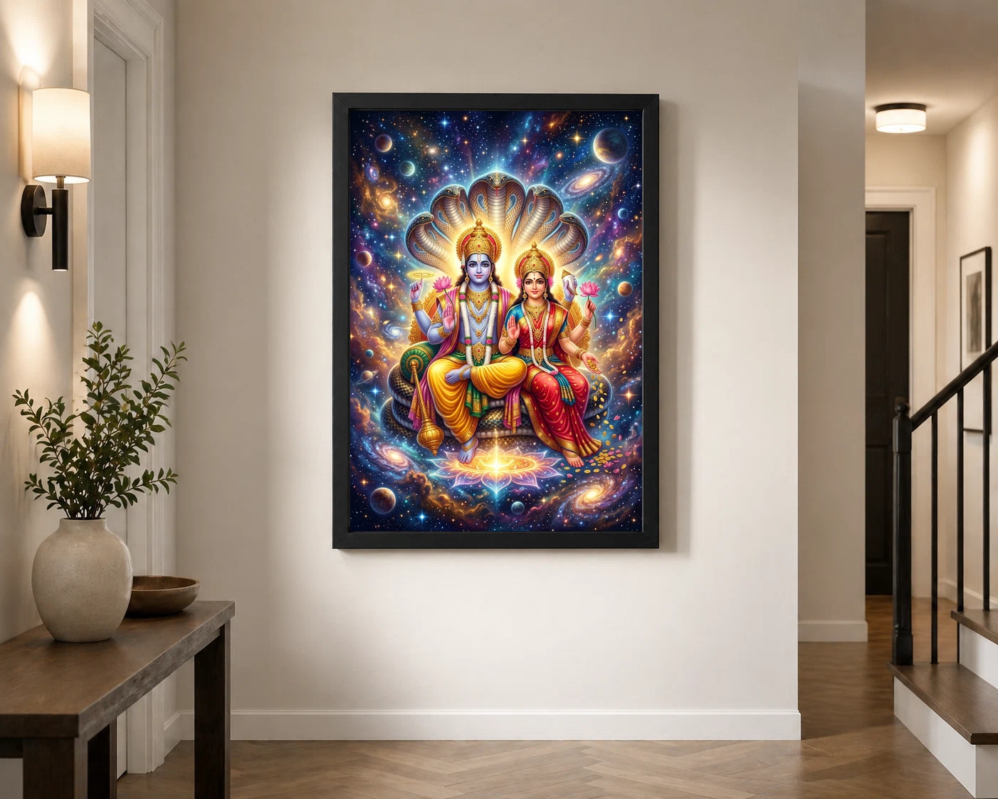Lakshmi Narayan Cosmic Universe Divine Couple Art Photo Frame 3 Lakshmi Narayan Cosmic Universe Divine Couple Art Photo Frame - Image 3