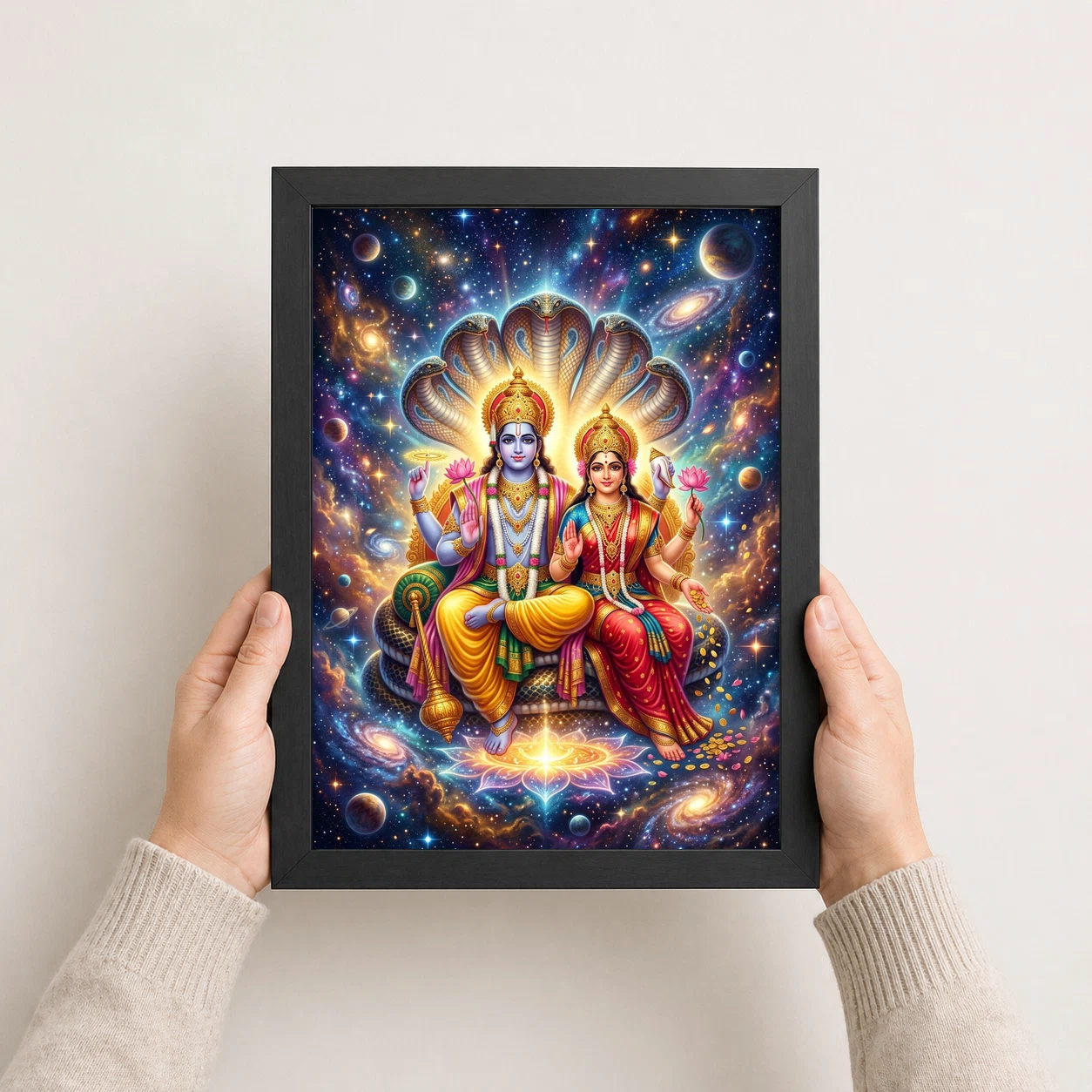 Lakshmi Narayan Cosmic Universe Divine Couple Art Photo Frame 4 Lakshmi Narayan Cosmic Universe Divine Couple Art Photo Frame - Image 4