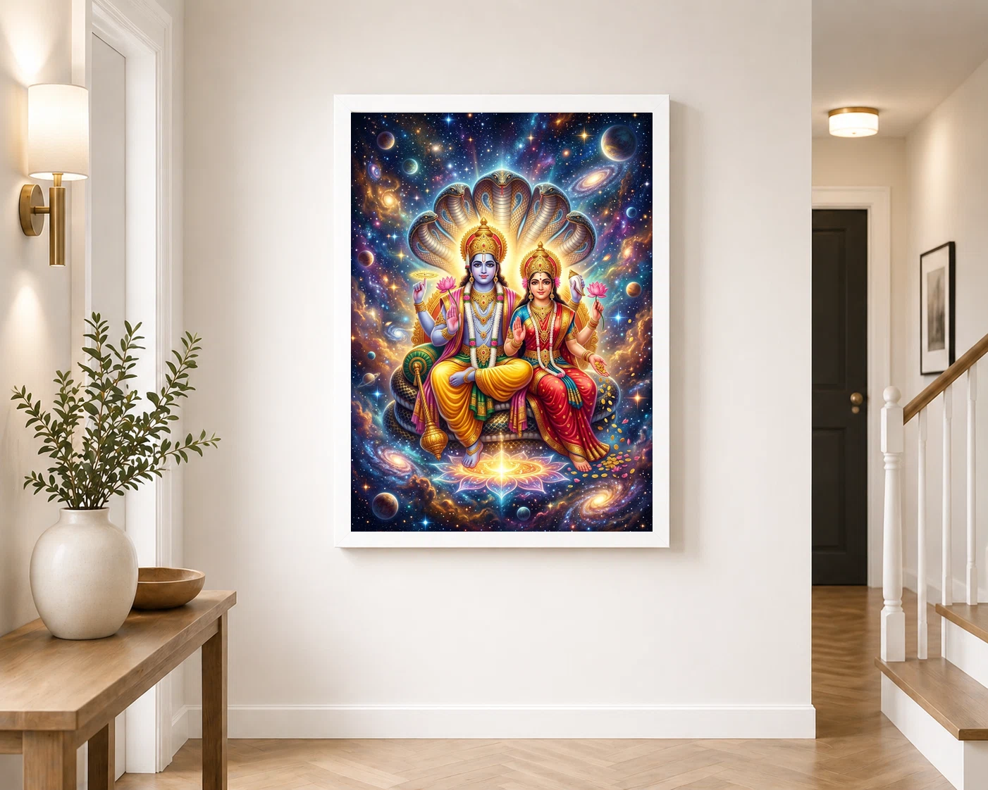 Lakshmi Narayan Cosmic Universe Divine Couple Art Photo Frame 7 Lakshmi Narayan Cosmic Universe Divine Couple Art Photo Frame - Image 7