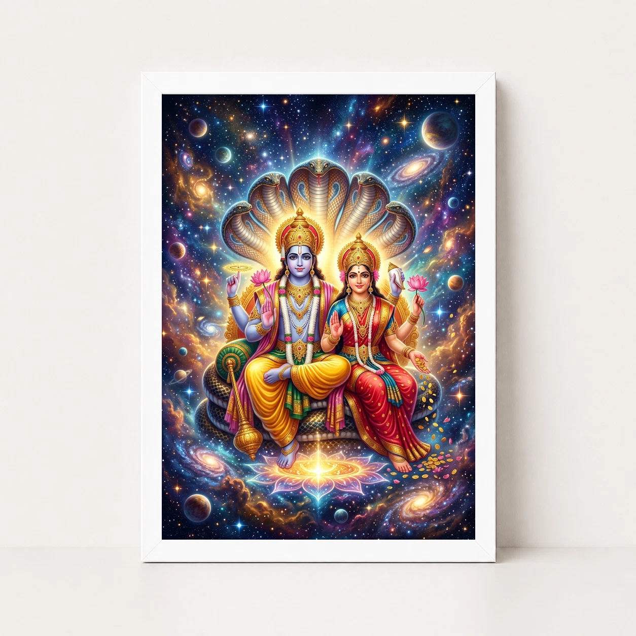 Lakshmi Narayan Cosmic Universe Divine Couple Art Photo Frame 6 Lakshmi Narayan Cosmic Universe Divine Couple Art Photo Frame - Image 6