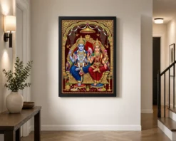 lakshmi narayan tanjore painting gold south indian art 10 black 2