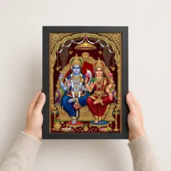 lakshmi narayan tanjore painting gold south indian art 10 black 3