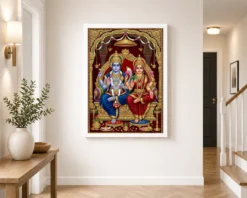 lakshmi narayan tanjore painting gold south indian art 10 white 2