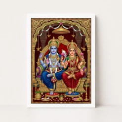 lakshmi narayan tanjore painting gold south indian art 10 white main