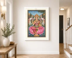lakshmi rajasthani miniature pink gold traditional art 08 white 2