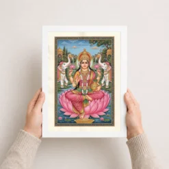 lakshmi rajasthani miniature pink gold traditional art 08 white 3