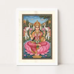 lakshmi rajasthani miniature pink gold traditional art 08 white main