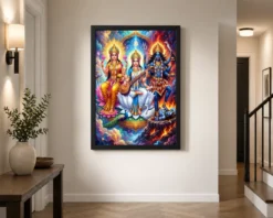 lakshmi saraswati kali trinity divine feminine vibrant art 03 black 2