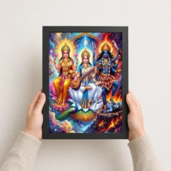 lakshmi saraswati kali trinity divine feminine vibrant art 03 black 3