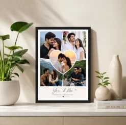 Alternative view of Layered Heart Cutout 5 Photo Couple Frame Poster You and Me