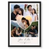 Layered Heart Cutout 5 Photo Couple Frame Poster You and Me 9 layered heart cutout couple photo frame poster black main