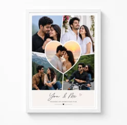 layered heart cutout couple photo frame poster white main