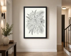 Line Art Botanical Jungle Monstera Tropical Interior Art Photo Frame 10 line art botanical jungle monstera tropical interior art 05 black 2