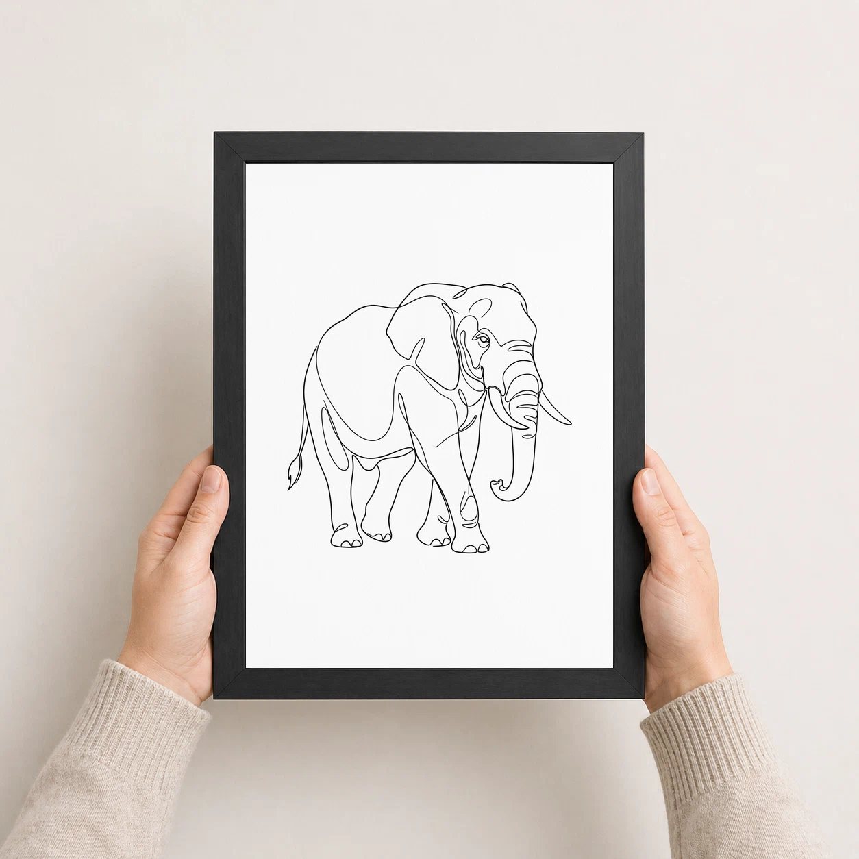Line Art Bull Elephant Single Continuous Line Modern Art Photo Frame 8 Line Art Bull Elephant Single Continuous Line Modern Art Photo Frame - Image 8